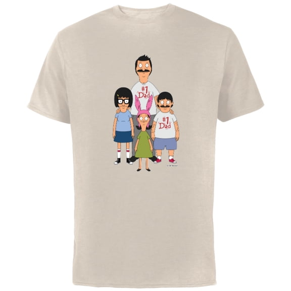 Bob’s Burgers Bob Tina Louise and Gene #1 Dad - Short Sleeve Cotton T-Shirt for Adults - Customized-Natural