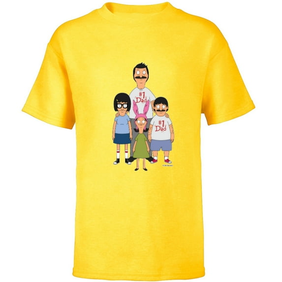Bob’s Burgers Bob Tina Louise and Gene #1 Dad - Short Sleeve T-Shirt for Kids - Customized-Yellow