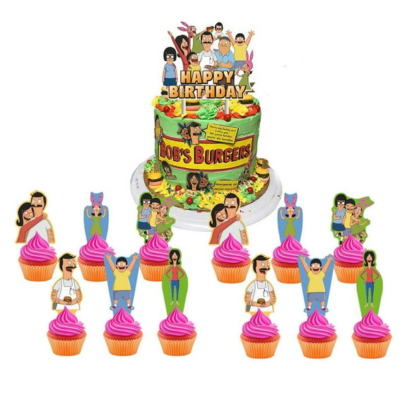 Bob's Burgers Cake Topper Cupcake Set Party Supplies Decoration Birthday Decor Kit