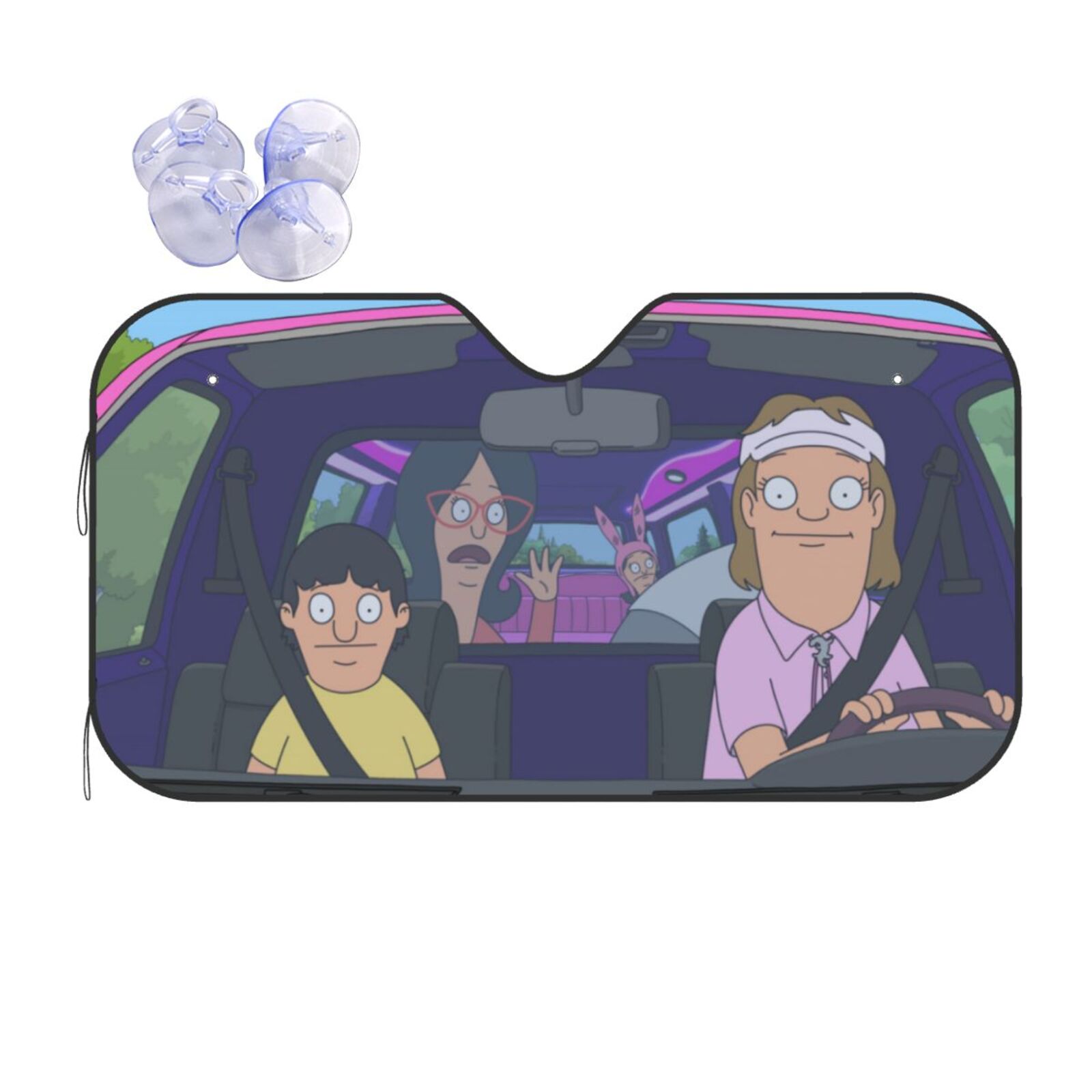 Bob's Burgers Cartoon Drive Fashion Car Sunshade UV Rays Sun Visor Protector Foldable Protect