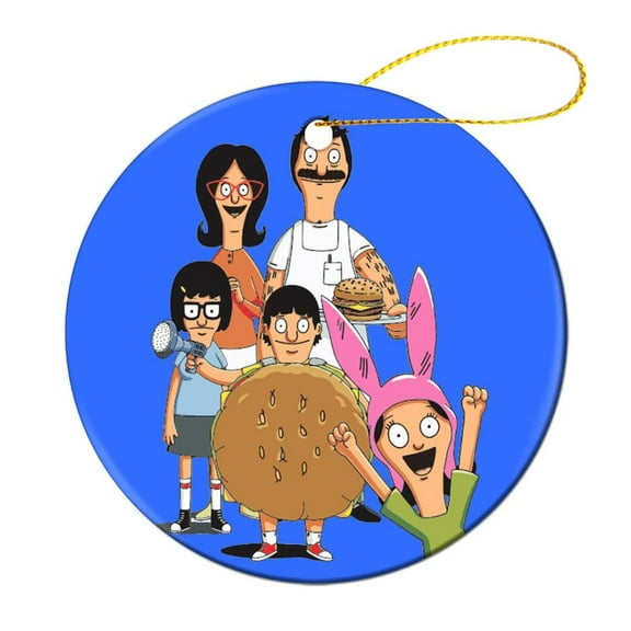 Bob's Burgers Ceramic Christmas Tree Ornaments Round Souvenir X-Mas Hanging Ornaments House Party Home Decor 1 Pcs
