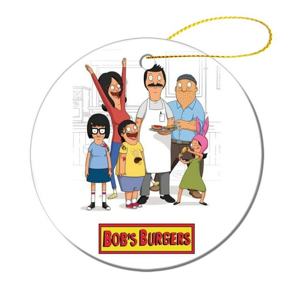 Bob's Burgers Ceramic Christmas Tree Ornaments Round Souvenir X-Mas Hanging Ornaments House Party Home Decor 1 Pcs