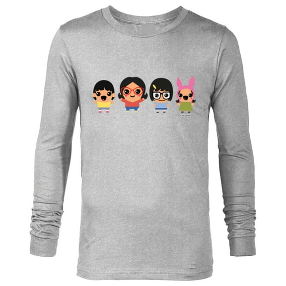 Bob’s Burgers Chibi Kawaii Linda Gene Tina and Louise - Long Sleeve T-Shirt for Men - Customized-Athletic Heather