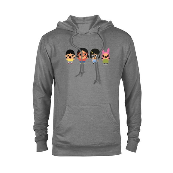 Bob’s Burgers Chibi Kawaii Linda Gene Tina and Louise - Pullover Hoodie for Adults - Customized-Graphite Heather