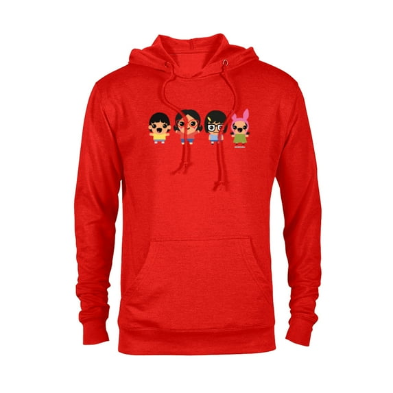Bob’s Burgers Chibi Kawaii Linda Gene Tina and Louise - Pullover Hoodie for Adults - Customized-Red Heather