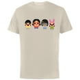 thumbnail image 1 of Bob’s Burgers Chibi Kawaii Linda Gene Tina and Louise - Short Sleeve Cotton T-Shirt for Adults - Customized-Natural, 1 of 5