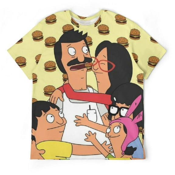 Bob's Burgers Comic Family Unisex Short-sleeve Shirt For Men Women Novelty 3D Print T-Shirt Soft Comfortable Tee Shirts