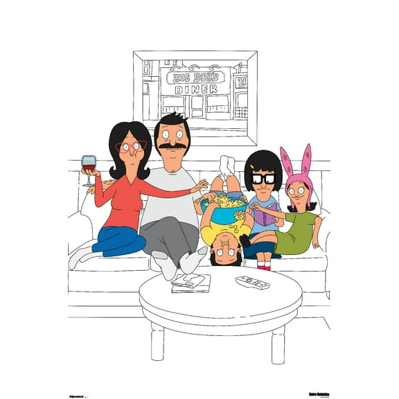 Bob's Burgers - Couch Wall Poster, 14.725" x 22.375"