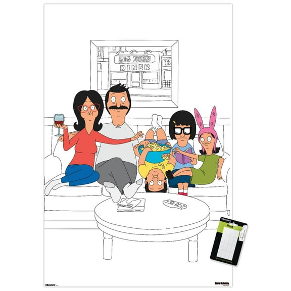 Bob's Burgers - Couch Wall Poster, 14.725" x 22.375"