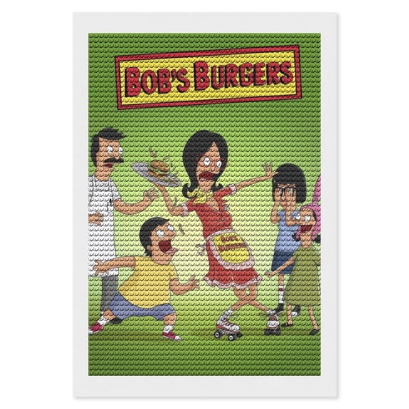 Bob's Burgers Diamond Art Kits for Adults 5D Diamond Art Kit Paint by Number for Beginners, DIY Paint with Round Full Drill Diamonds Paintings Gem Art for Home Wall Decor Gift 16x20