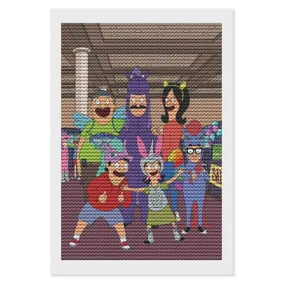 Bob's Burgers Diamond Art Kits for Adults 5D Diamond Art Kit Paint by Number for Beginners, DIY Paint with Round Full Drill Diamonds Paintings Gem Art for Home Wall Decor Gift 8x12