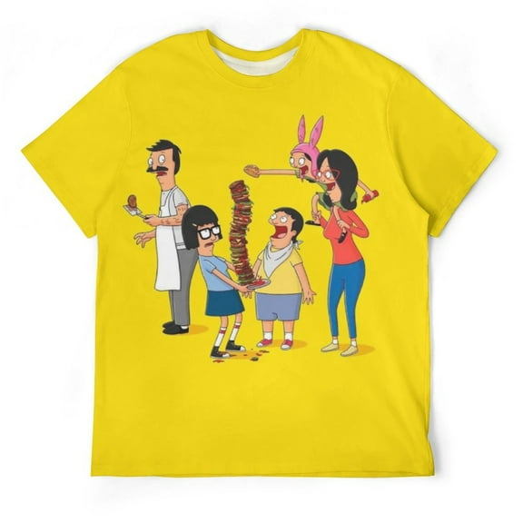 Bob's Burgers Family Funny Unisex Short-sleeve Shirt For Men Women Novelty 3D Print T-Shirt Soft Comfortable Tee Shirts
