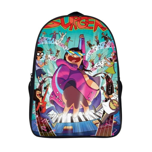 Bob's Burgers Film Basic Backpack Schoolbag Travel Bag 2 Compartment Bookbag Laptop Daypack Satchel Rucksack 16 Inch