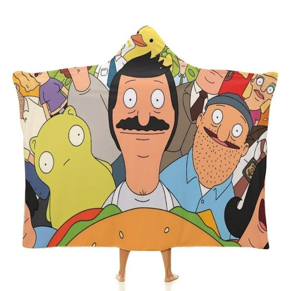 Bob's Burgers Film Soft Wearable Blanket Hoodie Hooded Blanket Warm Decor Gift For Kids Adult For Sofa Bed Office