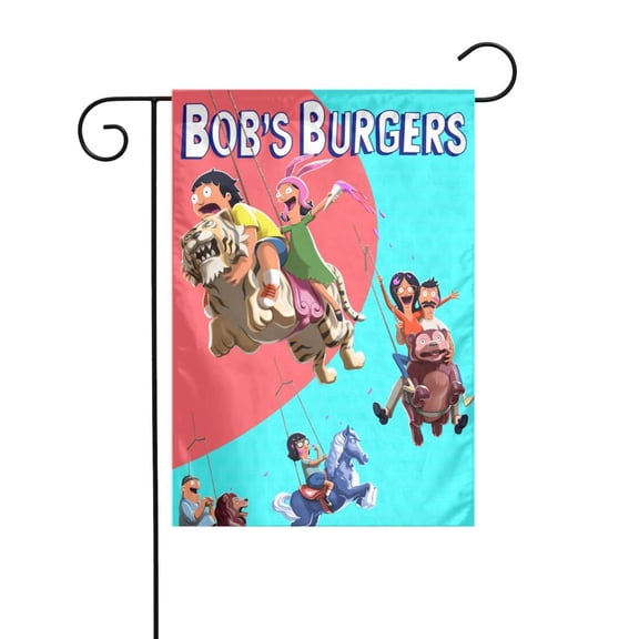 Bob's Burgers Garden Flags for Outside Graphic Garden Flag 12 x 18 Inch Double Sided Yard Outdoor Flag
