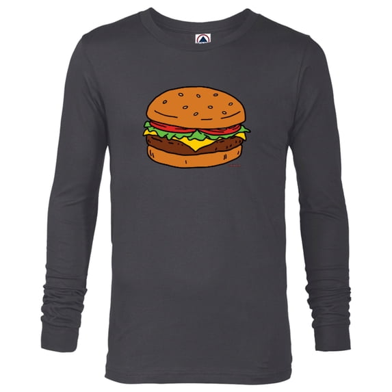 Bob’s Burgers Hamburger - Long Sleeve T-Shirt for Men - Customized-Charcoal Heather