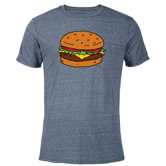 Bob’s Burgers Hamburger - Short Sleeve Blended T-Shirt for Adults - Customized-Navy Heather
