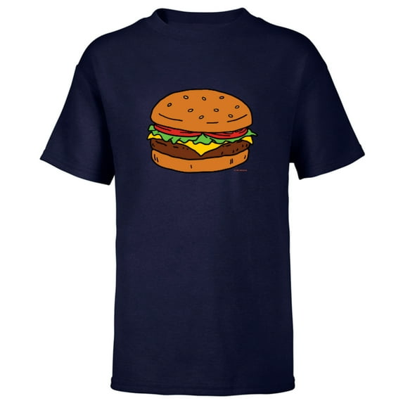 Bob’s Burgers Hamburger - Short Sleeve T-Shirt for Kids - Customized-Navy