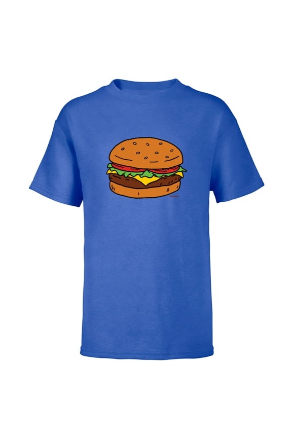 Bob’s Burgers Hamburger - Short Sleeve T-Shirt for Kids - Customized-Royal