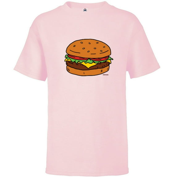 Bob’s Burgers Hamburger - Short Sleeve T-Shirt for Kids - Customized-Soft Pink