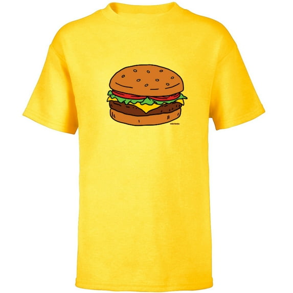 Bob’s Burgers Hamburger - Short Sleeve T-Shirt for Kids - Customized-Yellow