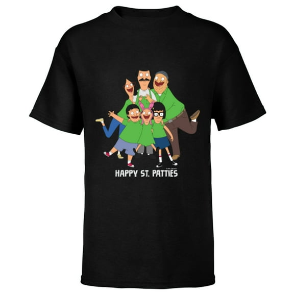 Bob’s Burgers Happy St. Patties St. Patrick’s Day - Short Sleeve T-Shirt for Kids - Customized-Black