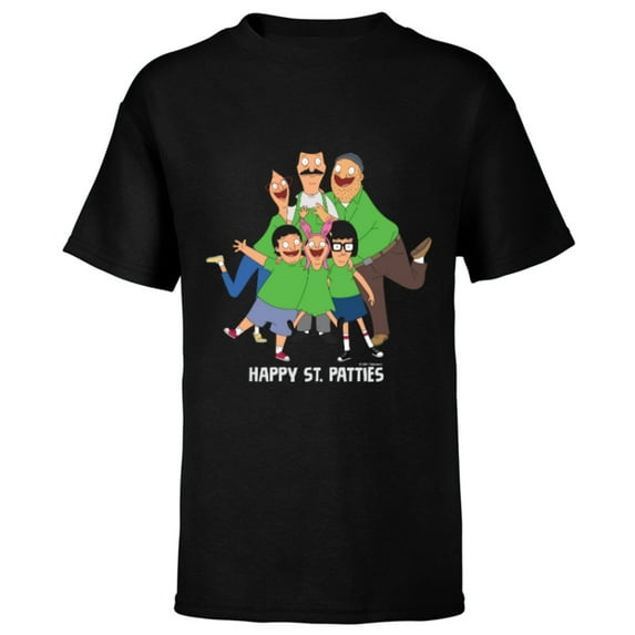 Bob’s Burgers Happy St. Patties St. Patrick’s Day - Short Sleeve T-Shirt for Kids - Customized-Black