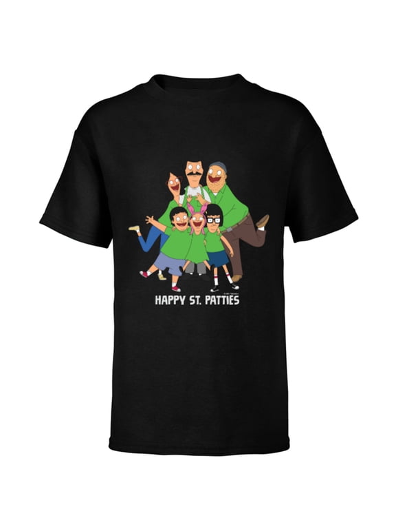 Bob’s Burgers Happy St. Patties St. Patrick’s Day - Short Sleeve T-Shirt for Kids - Customized-Black