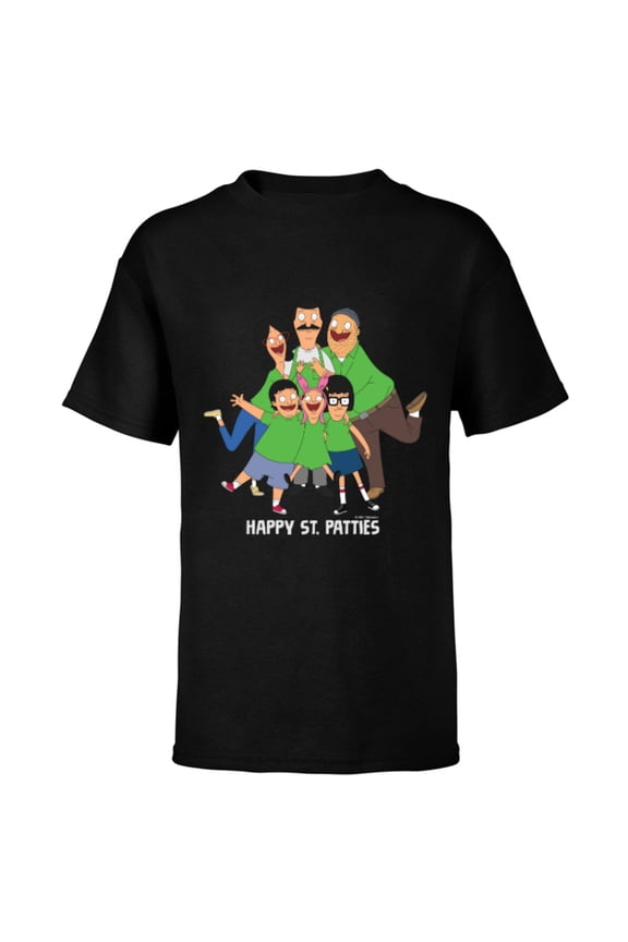 Bob’s Burgers Happy St. Patties St. Patrick’s Day - Short Sleeve T-Shirt for Kids - Customized-Black