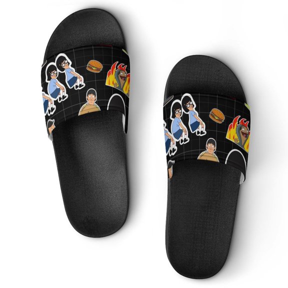 Bob's Burgers Home Slippers Non Slip Bathroom Open Toe Shoes Lightweight Slide Slippers Sandals 43(265mm)