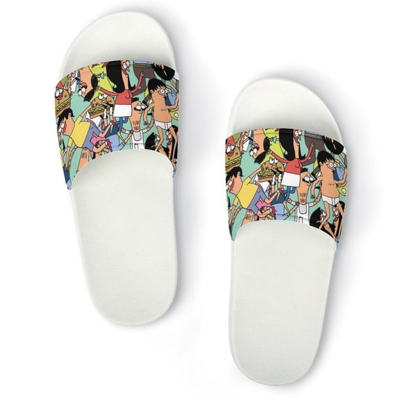 Bob's Burgers Home Slippers Non Slip Bathroom Open Toe Shoes Lightweight Slide Slippers Sandals 45(275mm)