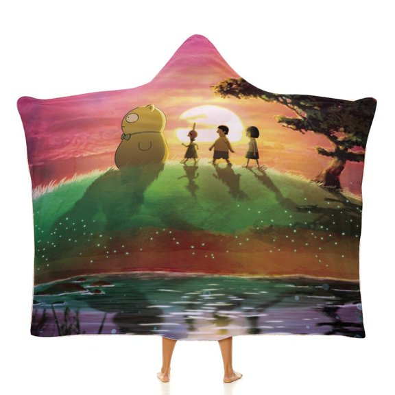 Bob's Burgers Hooded Blanket Soft Fleece Flannel Throw Wearable Blanket All Season for Bed Decorative 60"×80"