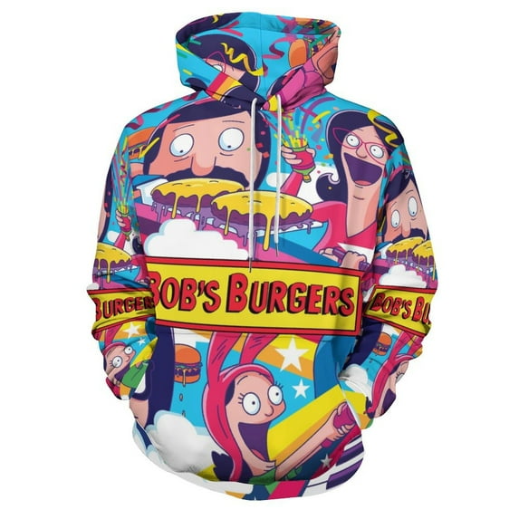 Bob's Burgers Hoodie 3D Print Pullover Hooded Long Sleeve Sweatshirts Tops Blouse with Pocket for Mens Womens