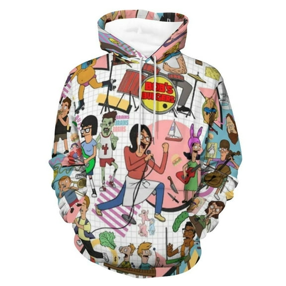 Bob's Burgers Hoodie Casual Coat for Men Women Hooded Sweatshirt Soft Lightweight Sweater Tops S