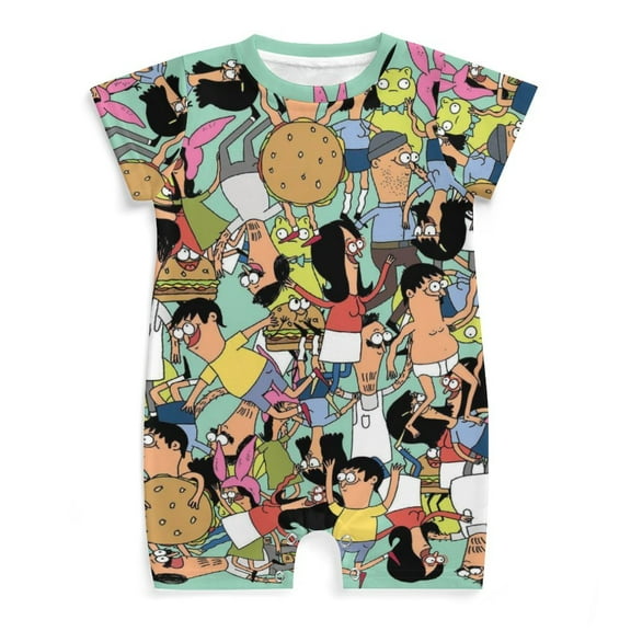 Bob's Burgers Interesting Baby One-Piece Rompers Short Sleeve Bodysuits Jumpsuit Newborn Infant Toddler Summer Outfit Kid Clothing Sets