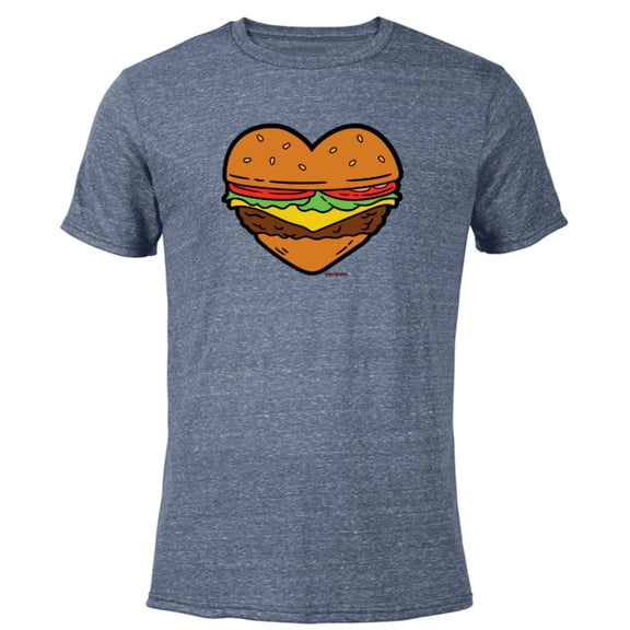 Bob’s Burgers Ketchup and Mustard Heart - Short Sleeve Blended T-Shirt for Adults - Customized-Navy Heather