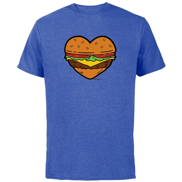 Bob’s Burgers Ketchup and Mustard Heart - Short Sleeve Cotton T-Shirt for Adults - Customized-Royal Heather