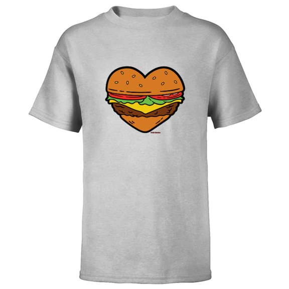 Bob’s Burgers Ketchup and Mustard Heart - Short Sleeve T-Shirt for Kids - Customized-Athletic Heather