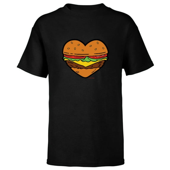 Bob’s Burgers Ketchup and Mustard Heart - Short Sleeve T-Shirt for Kids - Customized-Black