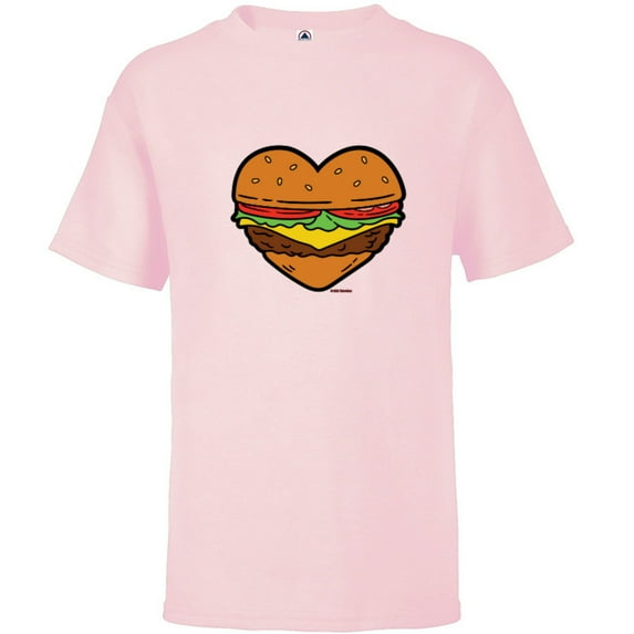 Bob’s Burgers Ketchup and Mustard Heart - Short Sleeve T-Shirt for Kids - Customized-Soft Pink