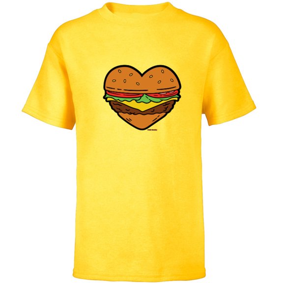 Bob’s Burgers Ketchup and Mustard Heart - Short Sleeve T-Shirt for Kids - Customized-Yellow
