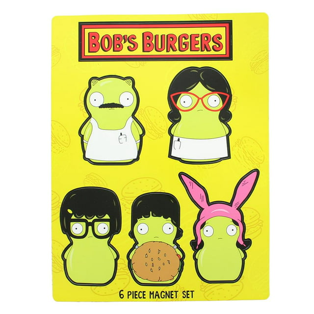 Bob's Burgers Kuchi Kopi Family 6Pcs Magnet Set Collectible Toys, 12 months to 500 months