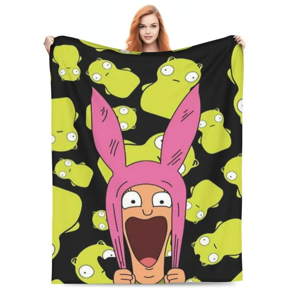 Bob's Burgers Louise Bed Blanket Super Soft Fleece Throw Blanket Lightweight Warm Cozy Cartoon Blankets Gifts for Kids Adults 80"x60"