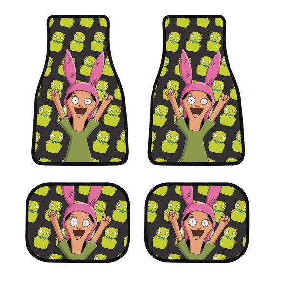 Bob's Burgers Louise Car Floor Mats 4PC Set Anti Skid Vehicle Floor Mat Car Carpet for Front Rear Seats Universal Auto Interior Accessories