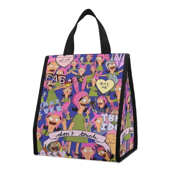 Bob's Burgers Lunch Bag, Insulated Lunch Box Large Capacity Reusable Insulated Cooler Lunch Totes Bag for Work Office School Camping Travel Picnic