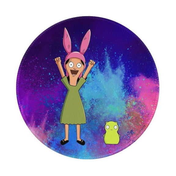 Bob's Burgers Non-Slip Rubber Base Mouse Mat 8 Inch Round Mouse Pad With Stitched Edge For Working And Gaming 1