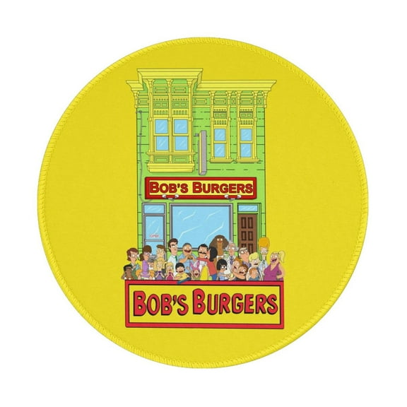Bob's Burgers Non-Slip Rubber Base Mouse Mat 8 Inch Round Mouse Pad With Stitched Edge For Working And Gaming 1