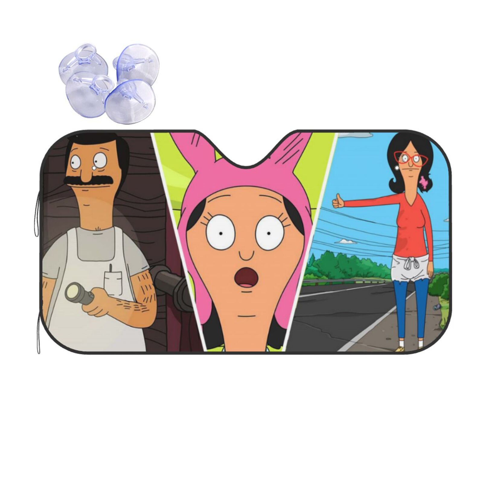 Bob's Burgers Seasons Fashion Car Sunshade UV Rays Sun Visor Protector Foldable Protect Car From