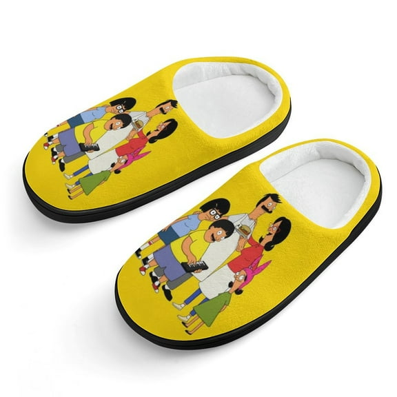 Bob's Burgers Series Cotton Slippers For Kids Winter Warm Soft Plush Slippers with Rubber Sole Non-Slip Indoor Outdoor Slip on Shoes For Teen Boys Girls Children