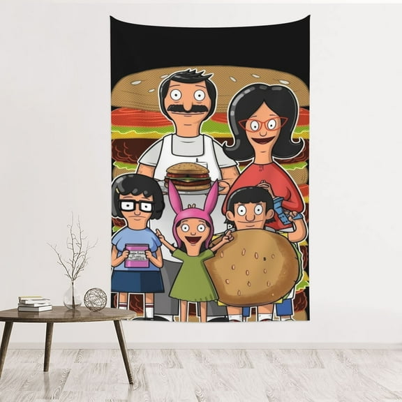 Bob's Burgers Tapestry Aesthetic Wall Hanging for Living Room Bedroom Art Tapestries Poster Blanket College Dorm Home Decor 60x40 Inch